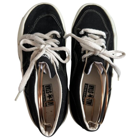 Vintage Converse sneakers black canvas suede US mens 11 embroidered logo low top - Picture 5 of 13